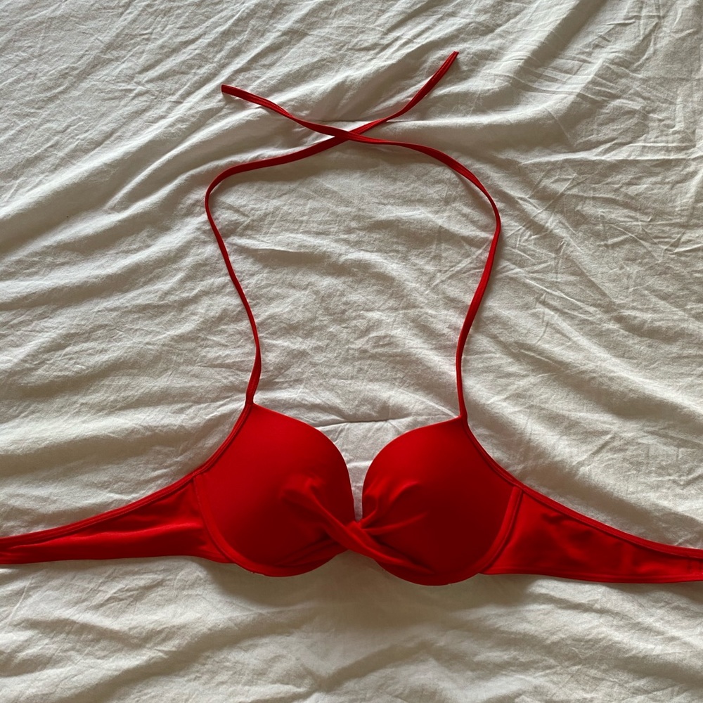 TWO PAIR!! Red and Teal Push-Up Swimsuit Tops